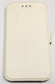 Кожен калъф тефтер стойка и клипс FLEXI Book Style за  Alcatel One Touch Idol 3 5.5  6045Y бял